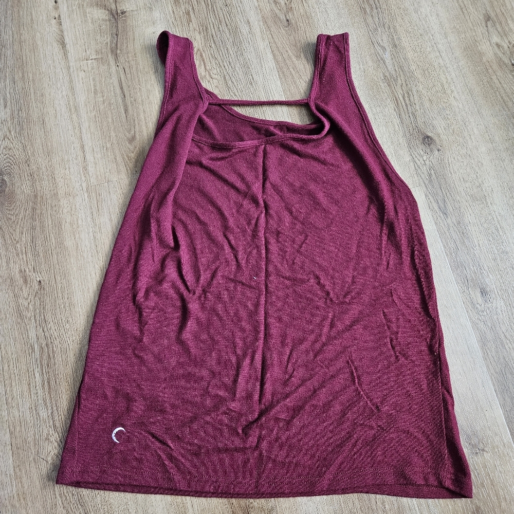 Zyia Cranberry Lounge Boyfriend Sweater Tank (#1626) - Picture 3 of 6